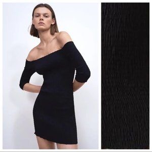 NWOT. ZARA BLACK STRETCH MINI DRESS